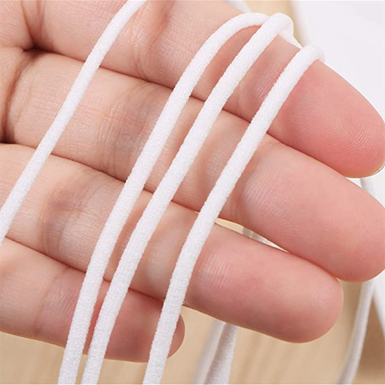 Elastic Cord Earloop for Face Mask - Elastic Loop Ear Rope Stretch Flat String Trim for Crafting,Hanging, Mask Making