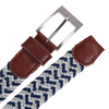 Customized blue, white and gray woven elastic waistband unisex