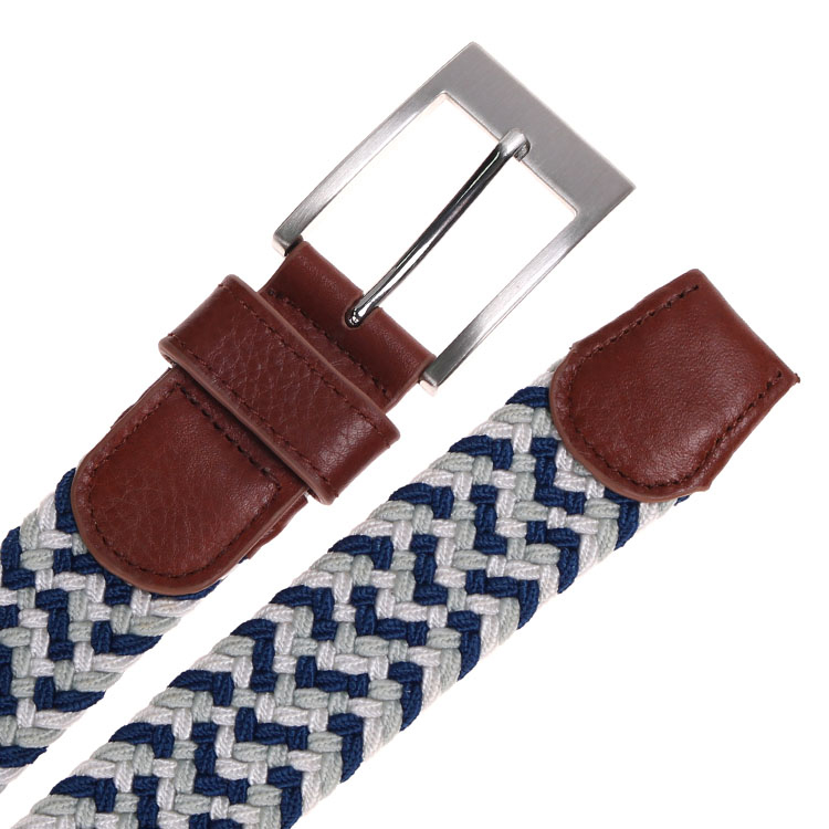 Customized blue, white and gray woven elastic waistband unisex